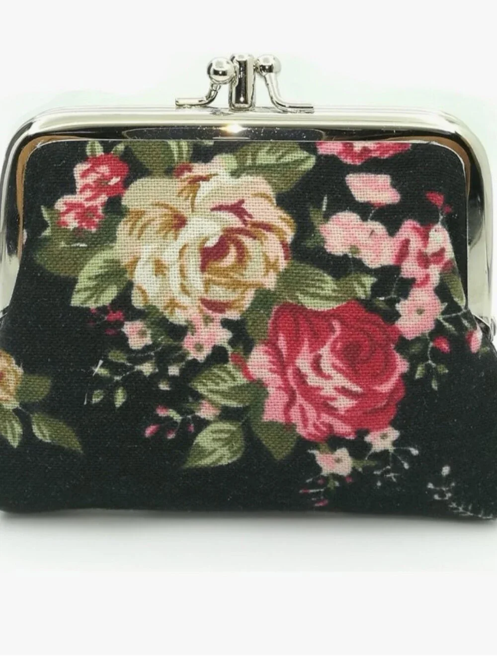 💙 2 For $40 Vintage Floral Kiss Lock Coin Purse Pocket Change Pouch